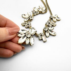 J. Crew Gold and Rhinestone Statement Necklace